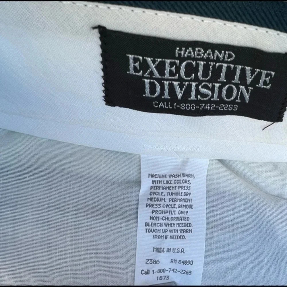 Haband Mens Executive Division Garbadine Dress Hemmed Slacks Green Size 50 x 25‎ - Picture 2 of 5